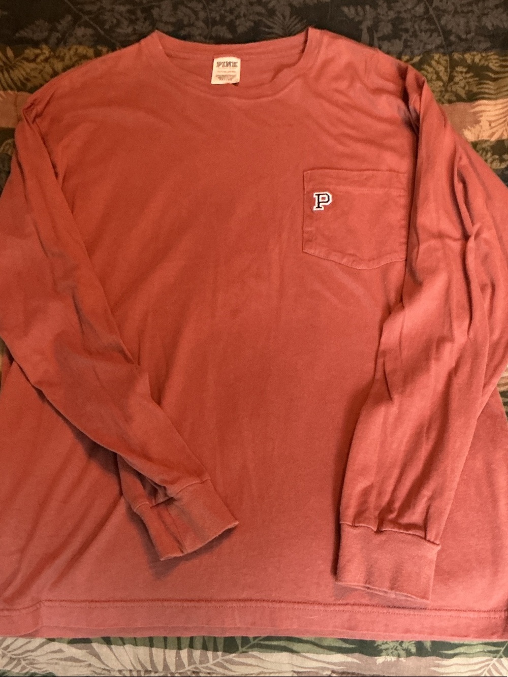PINK Victoria's Secret Long Sleeve Pocket Tee - Dusty Rose